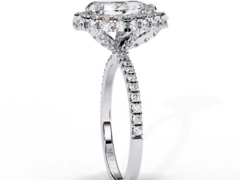 Printable 3D jewelry model of Solitaire Lady Ring with Diamond 3D Model