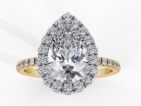 Printable 3D jewelry model of Solitaire Lady Ring with Diamond Model 3D