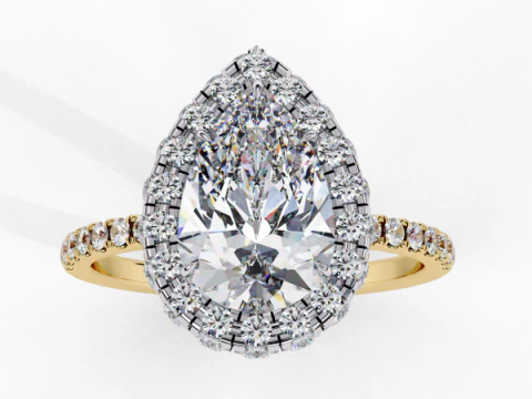 Printable 3D jewelry model of Solitaire Lady Ring with Diamond 3D Model