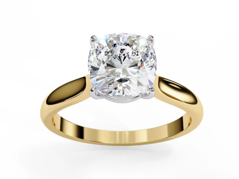 ダイヤモンド付きソリティア レディ リングの印刷可能な 3D ジュエリー モデル 3Dモデル