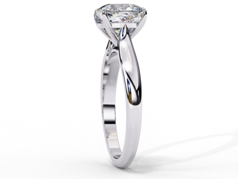 Printable 3D jewelry model of Solitaire Lady Ring with Diamond Modello 3D