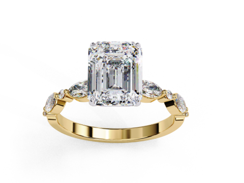 Printable 3D jewelry model of Solitaire Lady Ring with Diamond Modello 3D
