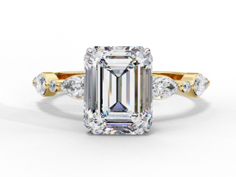 Printable 3D jewelry model of Solitaire Lady Ring with Diamond 3D Modell