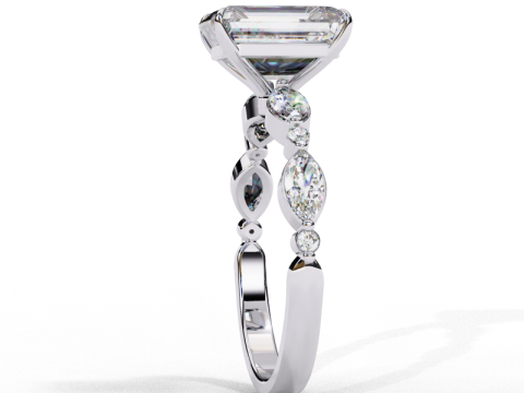 Printable 3D jewelry model of Solitaire Lady Ring with Diamond 3D Modell
