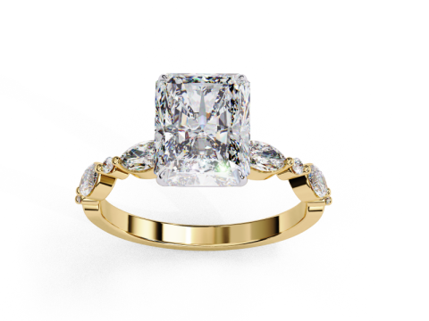 Printable 3D jewelry model of Solitaire Lady Ring with Diamond Model 3D
