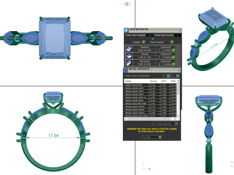 Printable 3D jewelry model of Solitaire Lady Ring with Diamond 3D 模型