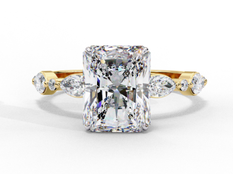 Printable 3D jewelry model of Solitaire Lady Ring with Diamond 3D 模型
