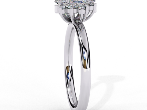 Printable 3D jewelry model of Solitaire Lady Ring with Diamond Modelo 3D