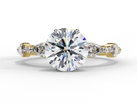 Printable 3D jewelry model of Solitaire Lady Ring with Diamond 3D Модель