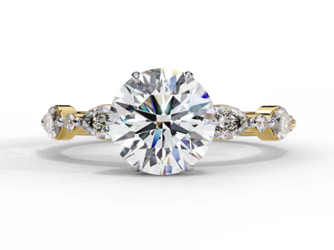 Printable 3D jewelry model of Solitaire Lady Ring with Diamond 3D Model