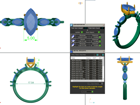 Printable 3D jewelry model of Solitaire Lady Ring with Diamond 3Dモデル