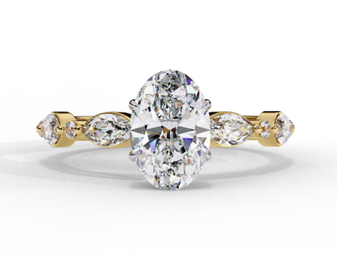 Printable 3D jewelry model of Solitaire Lady Ring with Diamond Modelo 3D