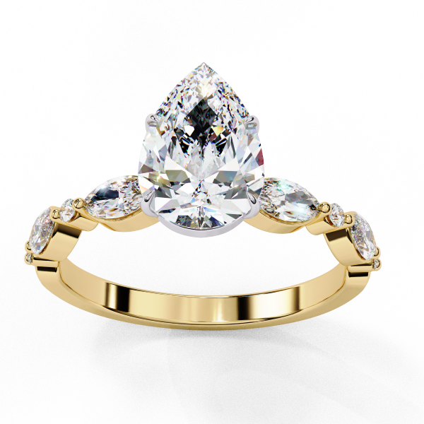 Printable 3D jewelry model of Solitaire Lady Ring with Diamond 3D मॉडल .c4d .max .obj .3ds .fbx .stl .blend