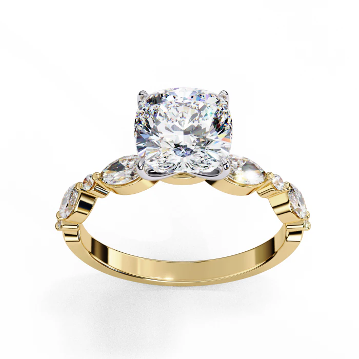 Printable 3D jewelry model of Solitaire Lady Ring with Diamond 3D Model .c4d .max .obj .3ds .fbx .stl .blend 