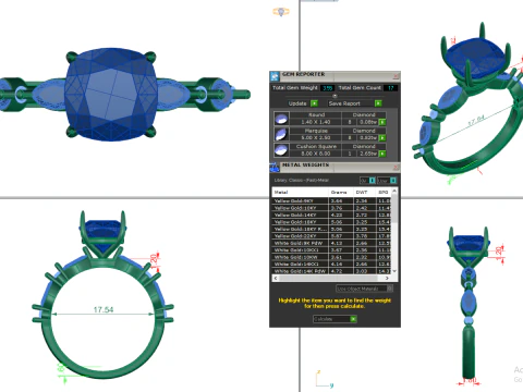 Printable 3D jewelry model of Solitaire Lady Ring with Diamond 3D Model