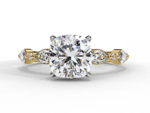 Printable 3D jewelry model of Solitaire Lady Ring with Diamond 3D Model