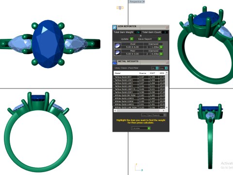 Printable 3D jewelry model of Solitaire Lady Ring with Diamond 3D Modell