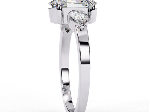 Printable 3D jewelry model of Solitaire Lady Ring with Diamond 3D Modell