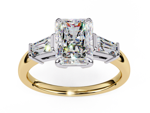 Printable 3D jewelry model of Solitaire Lady Ring with Diamond Model 3D