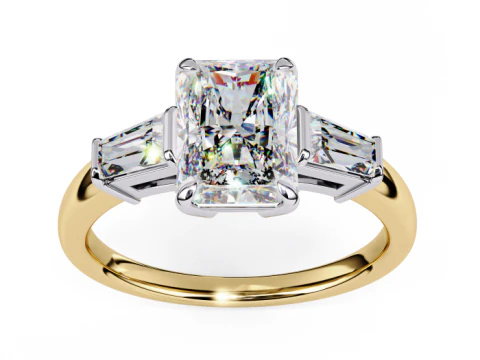 可打印的单石女士钻石戒指 3D 珠宝模型 3D 模型