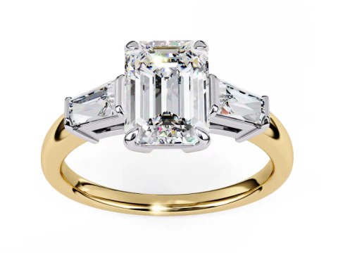 डायमंड के साथ सॉलिटेयर लेडी रिंग का प्रिंट करने योग्य 3डी आभूषण मॉडल 3D मॉडल