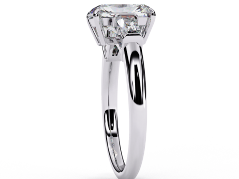 Printable 3D jewelry model of Solitaire Lady Ring with Diamond Modello 3D