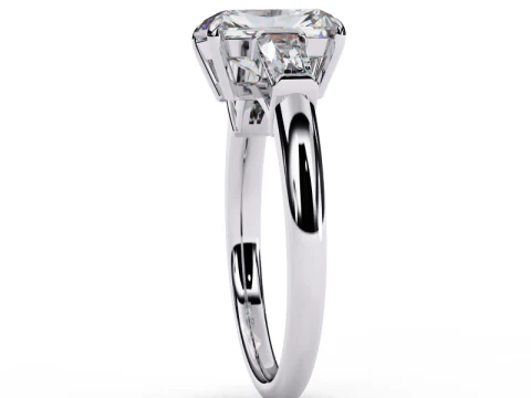 Printable 3D jewelry model of Solitaire Lady Ring with Diamond 3D Model