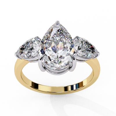 Printable 3D jewelry model of Solitaire Lady Ring with Diamond 3D 模型 .c4d .max .obj .3ds .fbx .stl .blend 