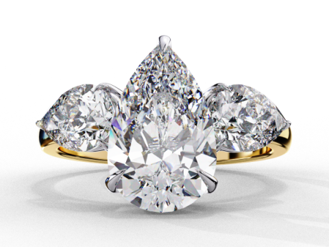 Printable 3D jewelry model of Solitaire Lady Ring with Diamond 3D 模型