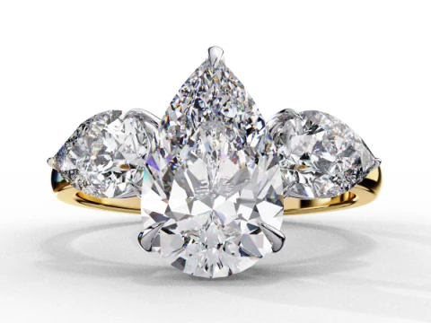 Printable 3D jewelry model of Solitaire Lady Ring with Diamond 3D Model