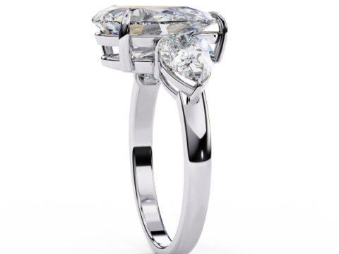Printable 3D jewelry model of Solitaire Lady Ring with Diamond 3D 模型
