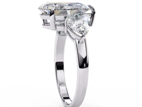 Printable 3D jewelry model of Solitaire Lady Ring with Diamond 3D Model