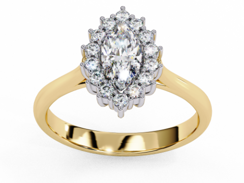 Printable 3D jewelry model of Solitaire Lady Ring with Diamond 3D 模型