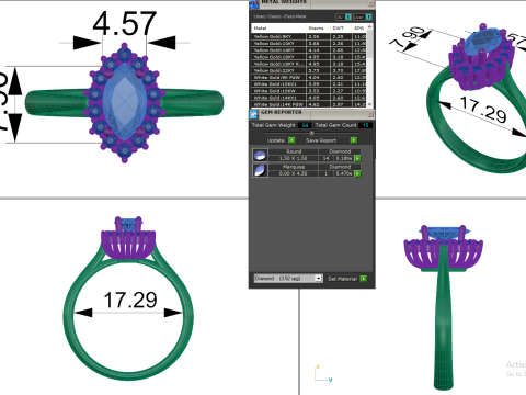 Printable 3D jewelry model of Solitaire Lady Ring with Diamond 3D मॉडल