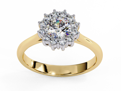 Printable 3D jewelry model of Solitaire Lady Ring with Diamond Model 3D