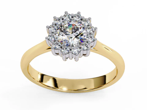 Тривимірна модель ювелірного виробу Solitaire Lady Ring з діамантом для друку 3D Модель