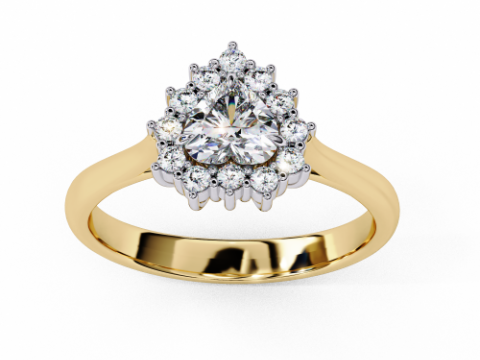 Printable 3D jewelry model of Solitaire Lady Ring with Diamond 3D 모델