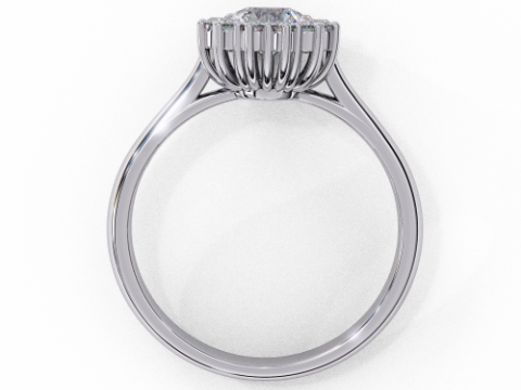 Printable 3D jewelry model of Solitaire Lady Ring with Diamond Model 3D