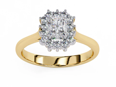 Printable 3D jewelry model of Solitaire Lady Ring with Diamond 3D Model