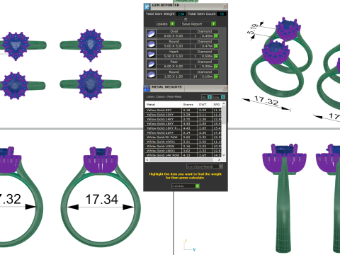 Printable 3D jewelry model of Solitaire Lady Ring with Diamond 3D Model