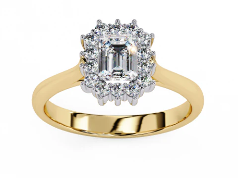 Printable 3D jewelry model of Solitaire Lady Ring with Diamond 3D Model