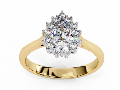 Printable 3D jewelry model of Solitaire Lady Ring with Diamond 3D 모델