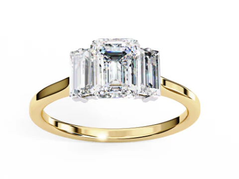 Druckbares 3D-Schmuckmodell eines Solit&auml;r-Damenrings mit Diamant 3D Modell