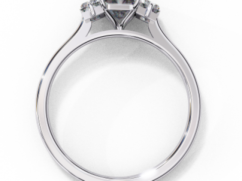 Printable 3D jewelry model of Solitaire Lady Ring with Diamond Modelo 3D