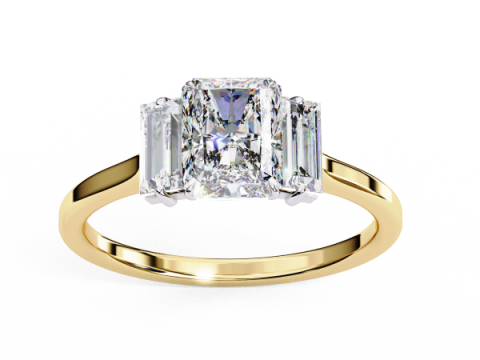 Printable 3D jewelry model of Solitaire Lady Ring with Diamond Modèle 3D