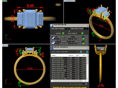 Printable 3D jewelry model of Solitaire Lady Ring with Diamond 3D Model