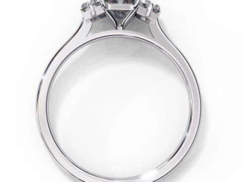 Printable 3D jewelry model of Solitaire Lady Ring with Diamond 3D Model