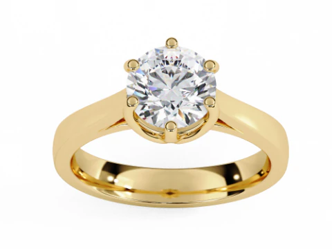 Printable 3D jewelry model of Solitaire Lady Ring with Diamond 3D Model