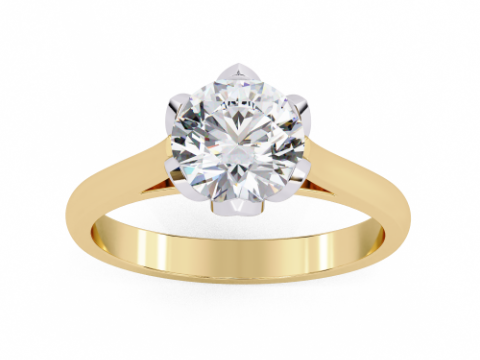 Printable 3D jewelry model of Solitaire Lady Ring with Diamond Model 3D