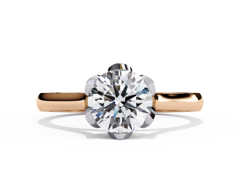 Printable 3D jewelry model of Solitaire Lady Ring with Diamond Modello 3D